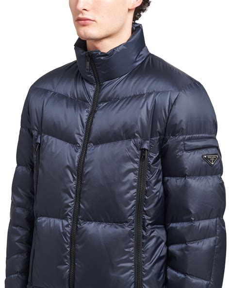 Navy Technical eggshell fabric puffer jacket 